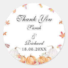 Wasserfarbe Pumpkin Vielen Dank klassische Rundauf Runder Aufkleber