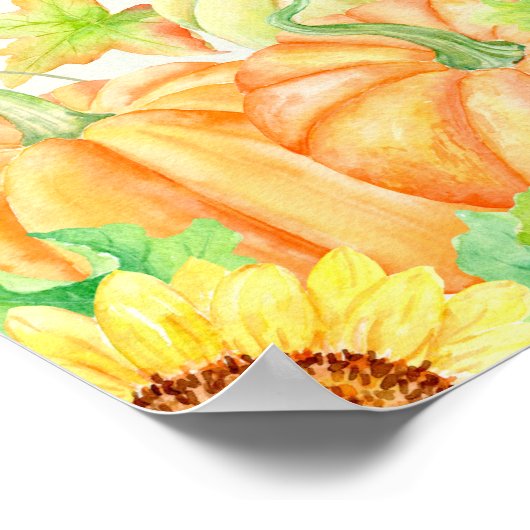 Wasserfarbe Pumpkins Poster (Ecke)