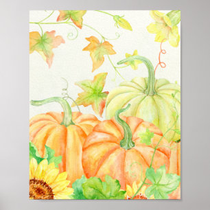 Wasserfarbe Pumpkins Poster
