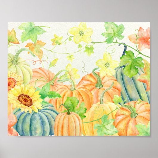 Wasserfarbe Pumpkins Poster (Vorne)