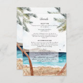 Wasserfarbe Punta Cana Tropical Beach Details Einladung (Vorne/Hinten)