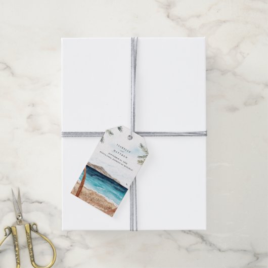 Wasserfarbe Punta Cana Tropical Beach Geschenkanhänger (Mit Garn)