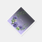 Wasserfarbe Purple Blumen Napkins Serviette (Ecke)