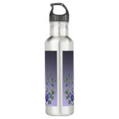 Wasserfarbe Purpur Blumen Wasser Flasche Edelstahlflasche (Rückseite)