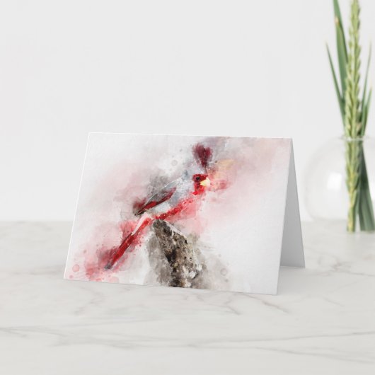 Wasserfarbe Pyrrhuloxia Karte (Vorderseite)