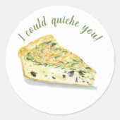 Wasserfarbe Quiche könnte ich euch quiche! Runder Aufkleber (Vorderseite)