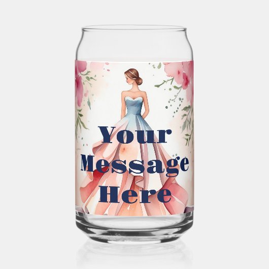 Wasserfarbe Quinceanera Feier Dosenglas (Rückseite)