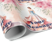 Wasserfarbe Quinceanera Feier Geschenkpapier (Rolleneckpunkt)