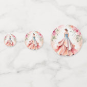 Wasserfarbe Quinceanera Feier Konfetti (Rückseiten)