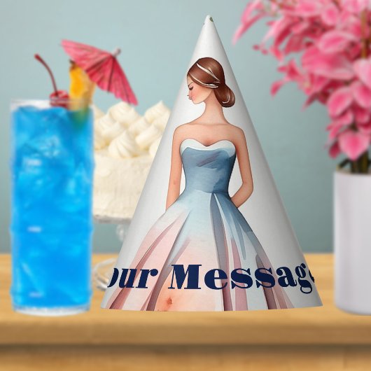 Wasserfarbe Quinceanera Feier Partyhütchen