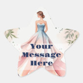 Wasserfarbe Quinceanera Feier Stern-Aufkleber (Vorderseite)