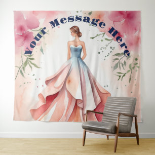 Wasserfarbe Quinceanera Feier Wandteppich