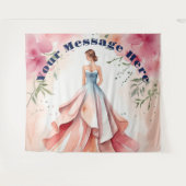 Wasserfarbe Quinceanera Feier Wandteppich (Vorderseite (Horizontal))