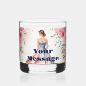 Wasserfarbe Quinceanera Feier Whiskyglas (Vorderseite)