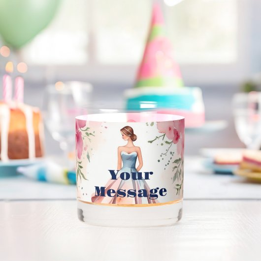 Wasserfarbe Quinceanera Feier Whiskyglas (Insitu (Geburtstag))