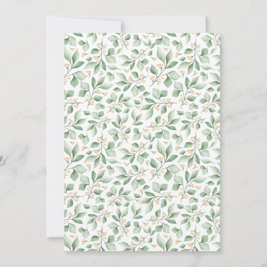 Wasserfarbe Raccoon Wreath Greenery Baby Sprinkle Einladung (Rückseite)