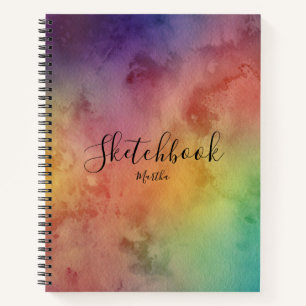 Wasserfarbe Rainbown Elegante Kalligrafie Sketchbo Notizblock