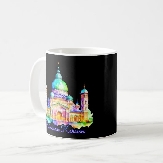 Wasserfarbe Ramadan Moschee Kaffeetasse (Vorderseite Links)