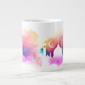 Wasserfarbe Ramadan Moschee Orange und Purpurfarbe Jumbo-Tasse (Vorderseite)