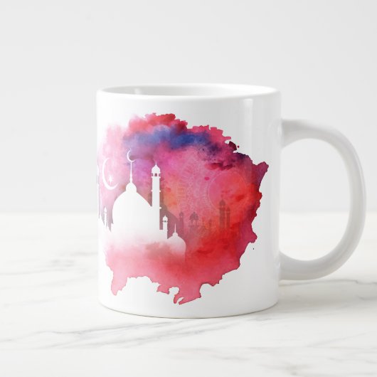 Wasserfarbe Ramadan Moschee Reds und Purzelbäume Jumbo-Tasse (Rechts)