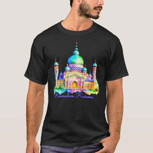 Wasserfarbe Ramadan Moschee T-Shirt (Vorderseite)