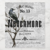 Wasserfarbe Raven Nevermore Weinetikett (Einzelnes Label)
