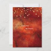 Wasserfarbe RED Marsala GOLD Hochzeit Einladungen (Rückseite)