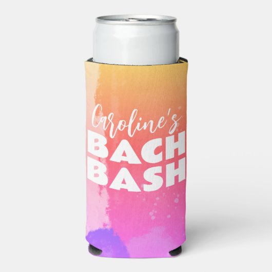 Wasserfarbe Regenbogen Bachelorette Bash Selters Dosenkühler (Seltzer Vorderseite)