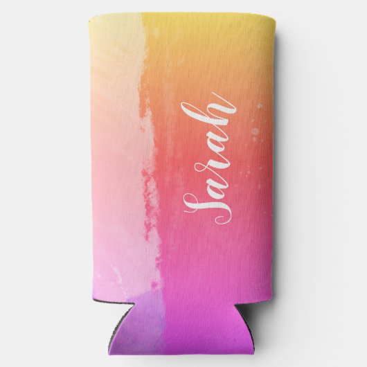 Wasserfarbe Regenbogen Bachelorette Bash Selters Dosenkühler (Rückseite)