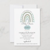 Wasserfarbe Regenbogen Blue Baby Boy Dusche Einladung (Vorderseite)