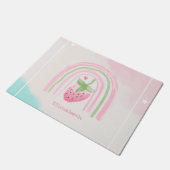 Wasserfarbe Regenbogen Erdbeere Fußmatte (Schrägansicht)