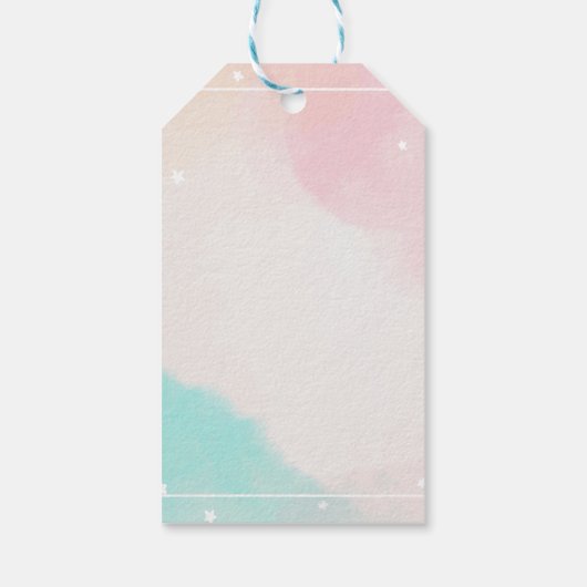 Wasserfarbe Regenbogen Erdbeere Geschenkanhänger (Rückseite)