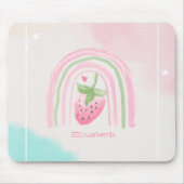 Wasserfarbe Regenbogen Erdbeere Mousepad (Vorne)