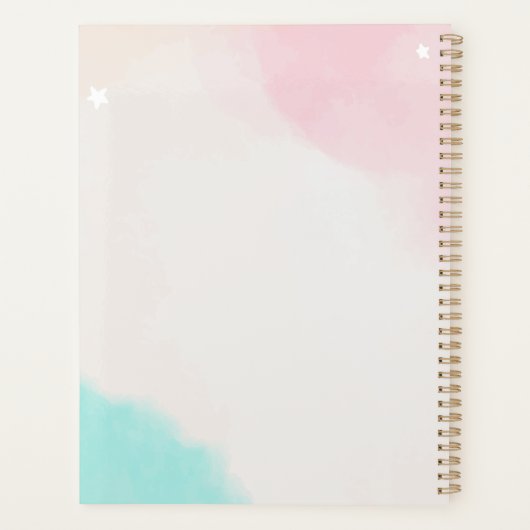 Wasserfarbe Regenbogen Erdbeere Planer (Rückseite)