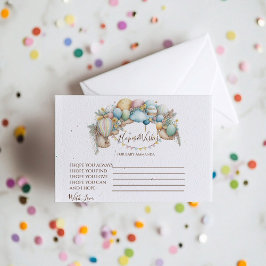 Wasserfarbe Regenbogen Luft Ballon Babydusche Begleitkarte