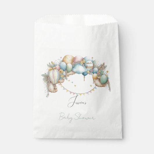 Wasserfarbe Regenbogen Luft Ballon Babydusche Geschenktütchen (Vorderseite)