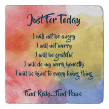 Wasserfarbe Reiki Principles Trivet