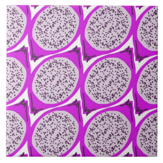 Wasserfarbe Retro Dragonfruit Küche Doodle Art Fliese (Vorderseite)