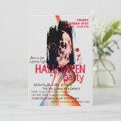 Wasserfarbe Retro Skelett Halloween Art Einladung (Stehend Vorderseite)