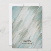 Wasserfarbe Retro Skelett Halloween Art Einladung (Rückseite)