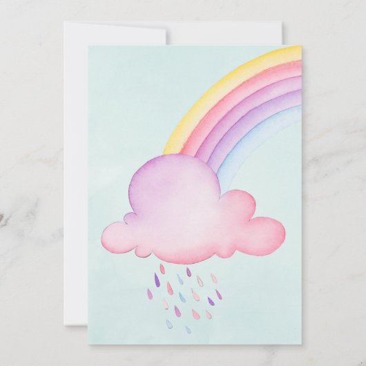 Wasserfarbe Rhino Unicorn Kindermädchen Bingo Einladung (Rückseite)