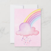 Wasserfarbe Rhino Unicorn Kindermädchen Dusche Dan Einladung (Rückseite)