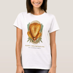 Wasserfarbe Roasted Türkei glücklich Thanksgiving T-Shirt