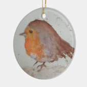 Wasserfarbe Robin Keramik Ornament (Links)
