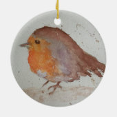 Wasserfarbe Robin Keramik Ornament (Hinten)