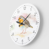 Wasserfarbe Robin - Wand-Uhr mit Zahlen Große Wanduhr (Winkel)