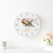 Wasserfarbe Robin - Wand-Uhr mit Zahlen Große Wanduhr (Zuhause)