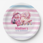 Wasserfarbe Roller Blade Geburtstag Personalisiert Pappteller (Vorderseite)