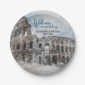 Wasserfarbe Rom, Italien Pappteller (Vorderseite)