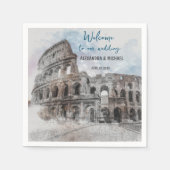 Wasserfarbe Rom, Italien Serviette (Vorderseite)